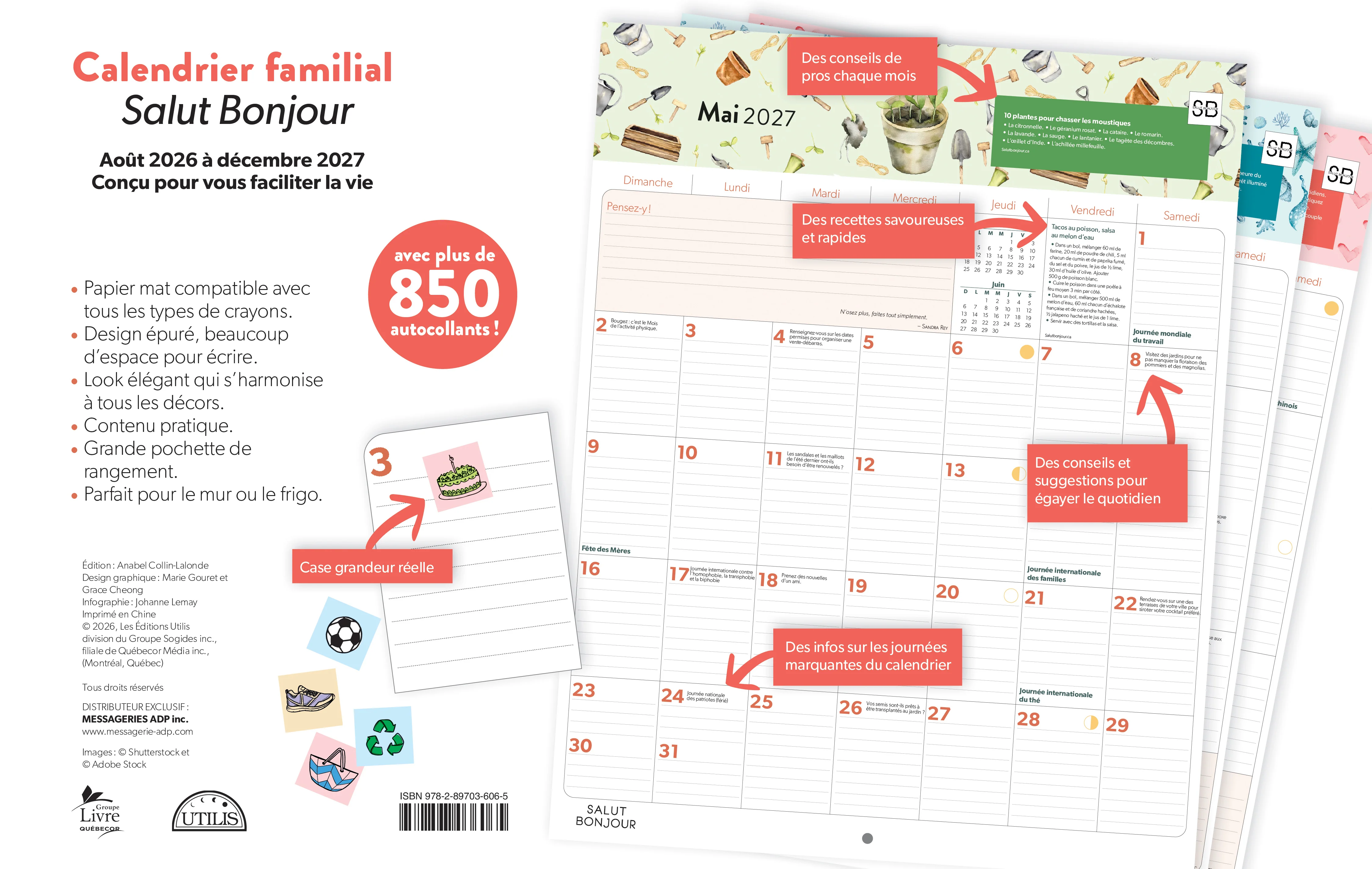 Calendrier 2026-2027 + Liste d'épicerie Salut Bonjour NÉ - Image 2