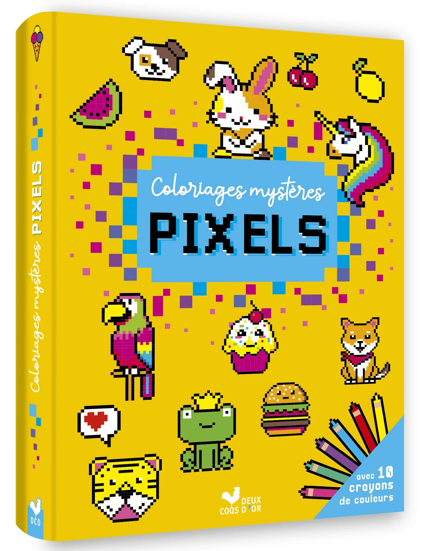 Coloriages mystères pixels - pochette 10 crayons de couleur