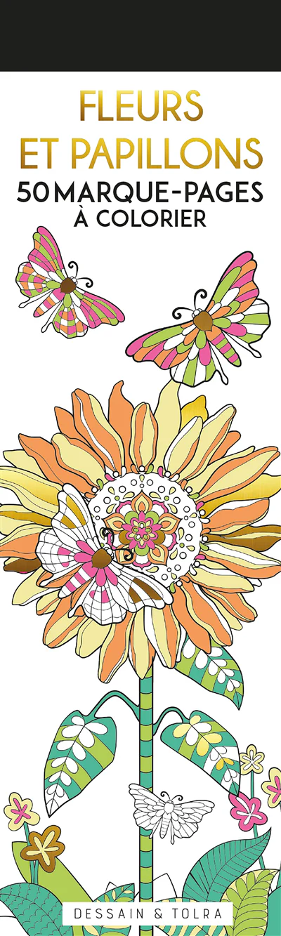 Fleurs et papillons - 50 marque-pages à colorier - Image 6